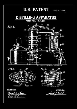 Distilling Apparatus U.S. Patent Blueprint