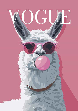 Vogue Llama with Bubble Gum