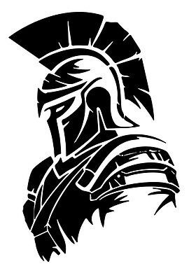 Spartan Warrior Helmet Black and White