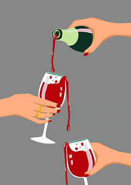 Wine Pouring Illustration