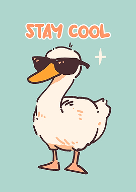 Cool Duck Cartoon Illustration