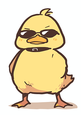 Cool Cartoon Duck with Sunglasses