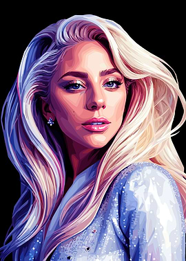 Lady Gaga Portrait Digital Art