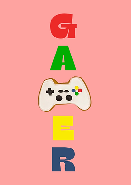 Gamer Art with Controller and Letters
