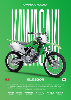 Kawasaki KLX300R Motorcycle Poster