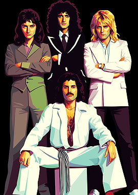Queen Band Portrait Illustration