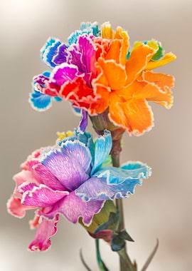 Rainbow Carnations: Vibrant Floral Display