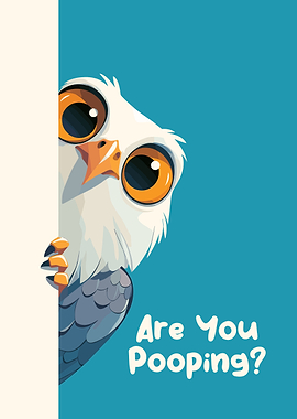 Cartoon Eagle Peeking with Funny Text