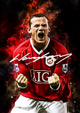 Wayne Rooney Manchester United Celebration Portrait