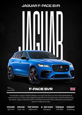 Jaguar F-Pace SVR Car Poster
