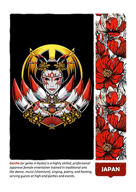 Geisha Kitsune Digital Art