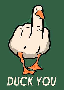 Duck You - Cartoon Bird Gesture