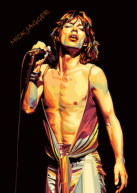 Mick Jagger Digital Art Portrait