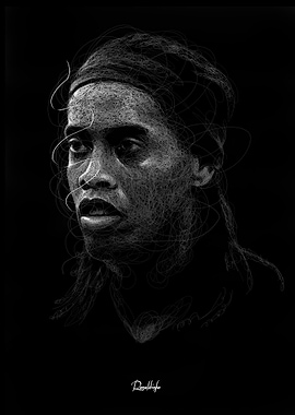 Ronaldinho Portrait - Scribble Art