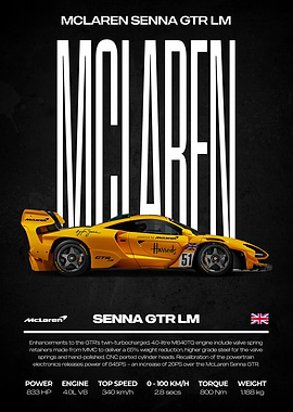 McLaren Senna GTR LM Poster