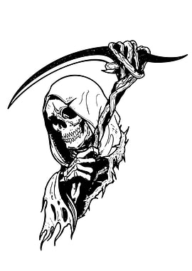 Grim Reaper with Scythe Illustration