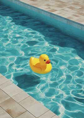Rubber Ducky In A Pool