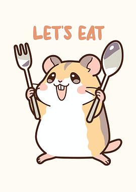 Cute Hamster Ready to Eat