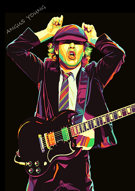 Angus Young AC/DC Pop Art Portrait