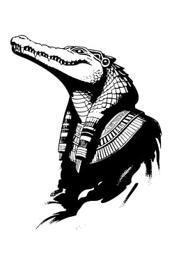 Sobek: Egyptian Crocodile God Illustration