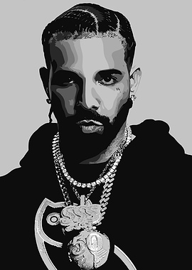 Drake Portrait in Black and White