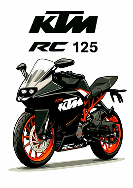 KTM RC 125 Motorcycle Illustration