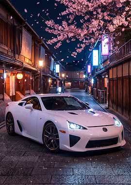 White Lexus LFA in Japanese Street