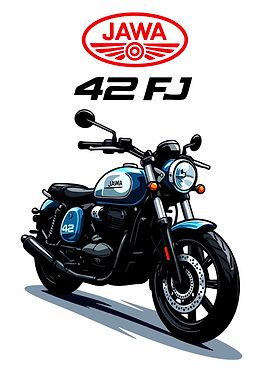 Jawa 42 FJ Motorcycle Illustration