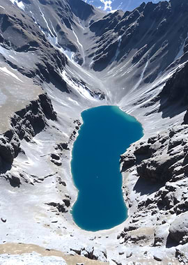 Mountain Lake Aerial View