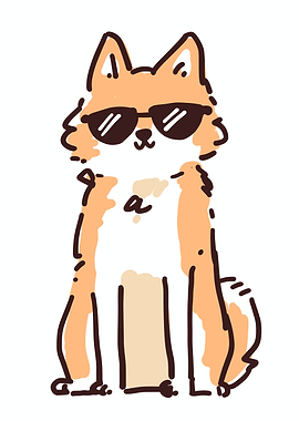 Cool Dog with Sunglasses Illustration
