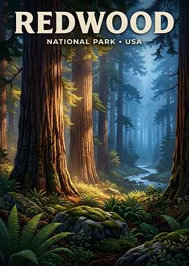 Redwood National Park USA Forest Scene
