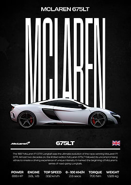 McLaren 675LT Car Poster