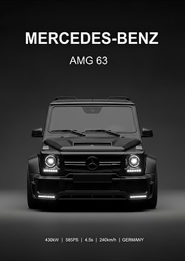 black Mercedes-Benz AMG 63 Car