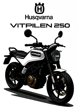 Husqvarna Vitpilen 250 Motorcycle Illustration
