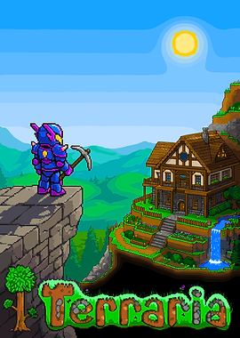 Terraria pixel art landscape