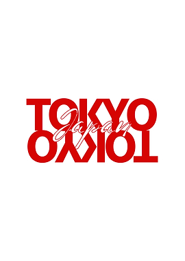 Tokyo Japan Red Text Graphic