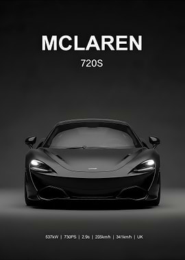 black McLaren 720S Car Portrait