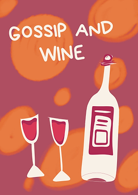 Gossip and Wine Illustration
