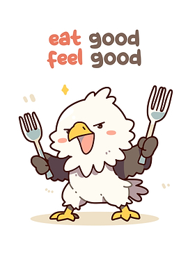 Eat Good Feel Good Eagle Cartoon