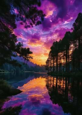 Lake Reflection at Sunset