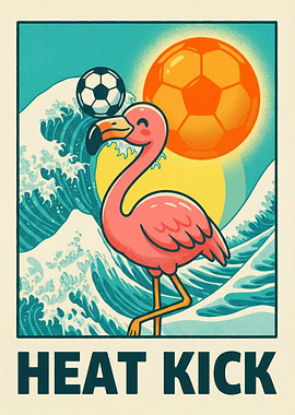 Flamingo Soccer Heat Kick Cartoon