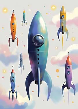 Rocket Ships in Space