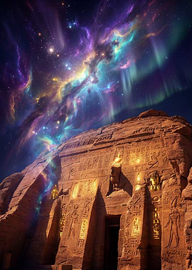 Where Ancient Egyptians Meet Aurora and Cosmic Sky