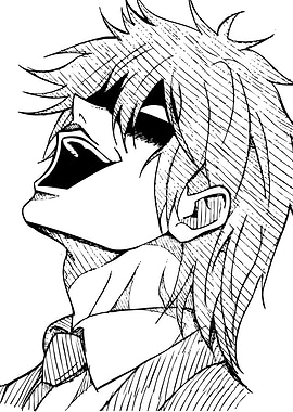 Anime Character Looking Upward