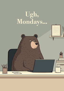Ugh, Mondays... Bear at Work