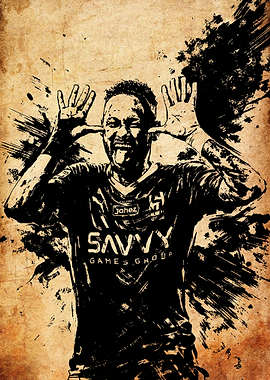 Neymar Jr. Grunge Portrait