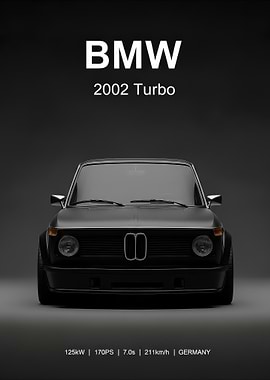 black BMW 2002 Turbo Front View