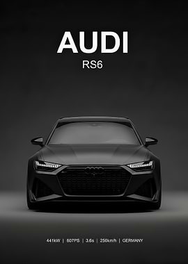 black Audi RS6 Front View