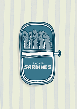 Smoked Sardines Can Illustration