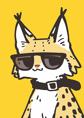 Cool Cartoon Lynx with Sunglasses